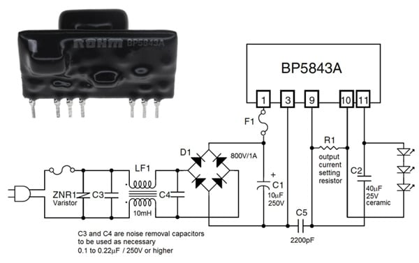 ROHM’s BP5843A driver module ROHM’s BP5843A driver module